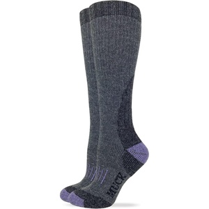 image:imageMUCK Boot Ladies Heavyweight Merino Wool Blend Tall Boot Socks 2 Pair Pack LilacCharcoal Medium