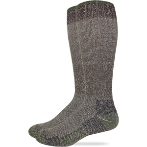 image:imageMUCK Boot Mens Heavyweight Full Cushion Merino Wool Tall Boot Socks 2 Pair PackBrownGreen