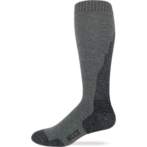 image:imageMUCK Boot Mens Merino Wool Gradual Compression Tall Boot Socks 1 Pair PackGrey