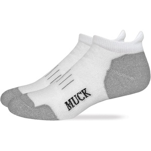 image:imageMUCK Boot Mens Ultra Dri Low Cut Cushioned Heel Tab Socks 2 Pair PackWhite