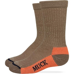 image:imageMUCK Boot Kids Merino Wool Mid Calf Boot Socks 2 Pair PackTaupe