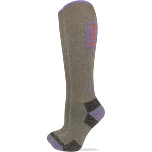 image:imageMUCK Boot Ladies Heavyweight Merino Wool Knee High Boot Socks 1 Pair Pack TaupeLilac Medium